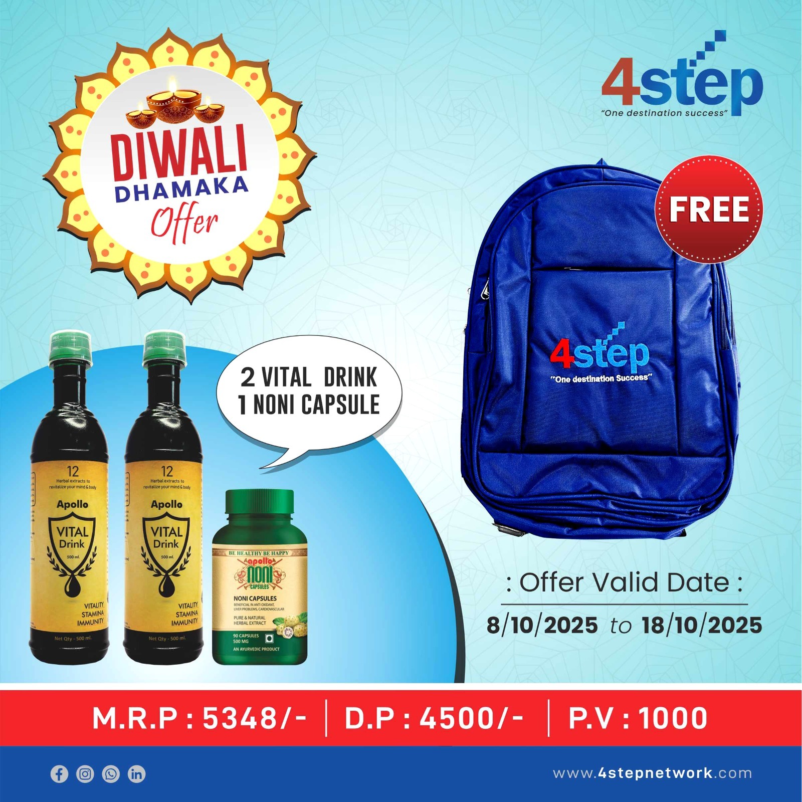 2 Vital Drink + Noni Capsules (4Step Beg Free)